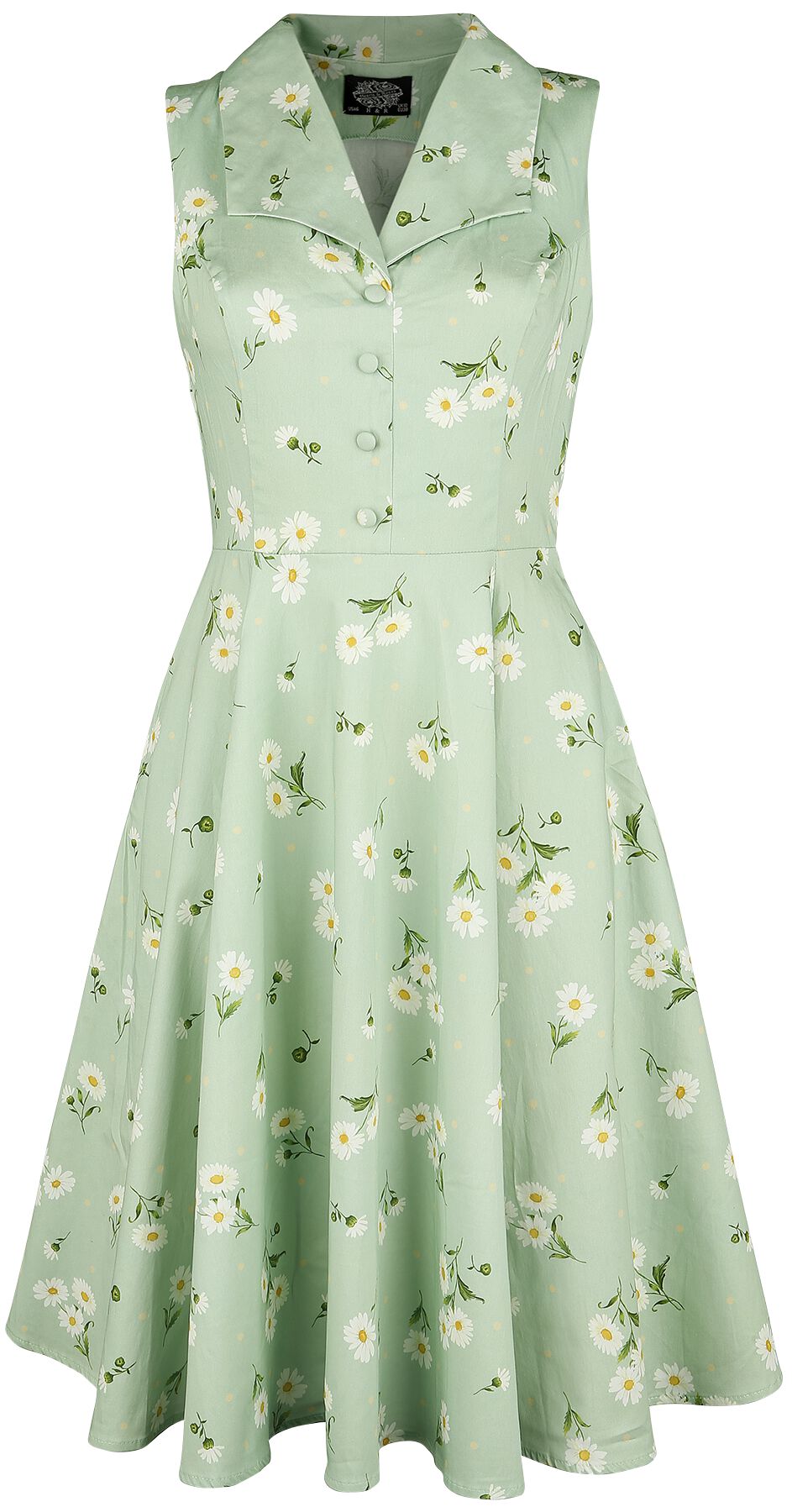 H&R London - Rockabilly Kleid knielang - Timea Swing Dress - XS bis 6XL - für Damen - Größe 3XL - mint von H&R London