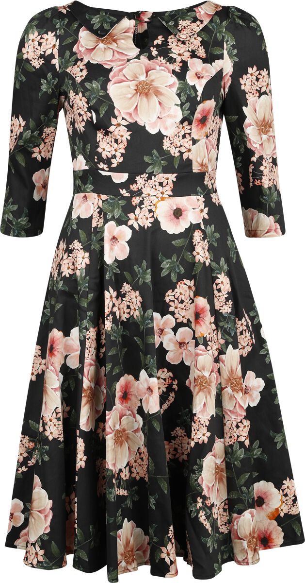 H&R London - Rockabilly Kleid knielang - XS bis 4XL - für Damen - Größe M - multicolor von H&R London