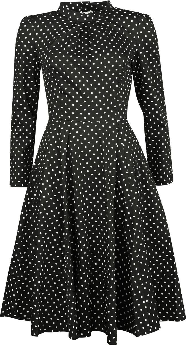 H&R London - Rockabilly Kleid knielang - XS bis 4XL - für Damen - Größe M - schwarz von H&R London