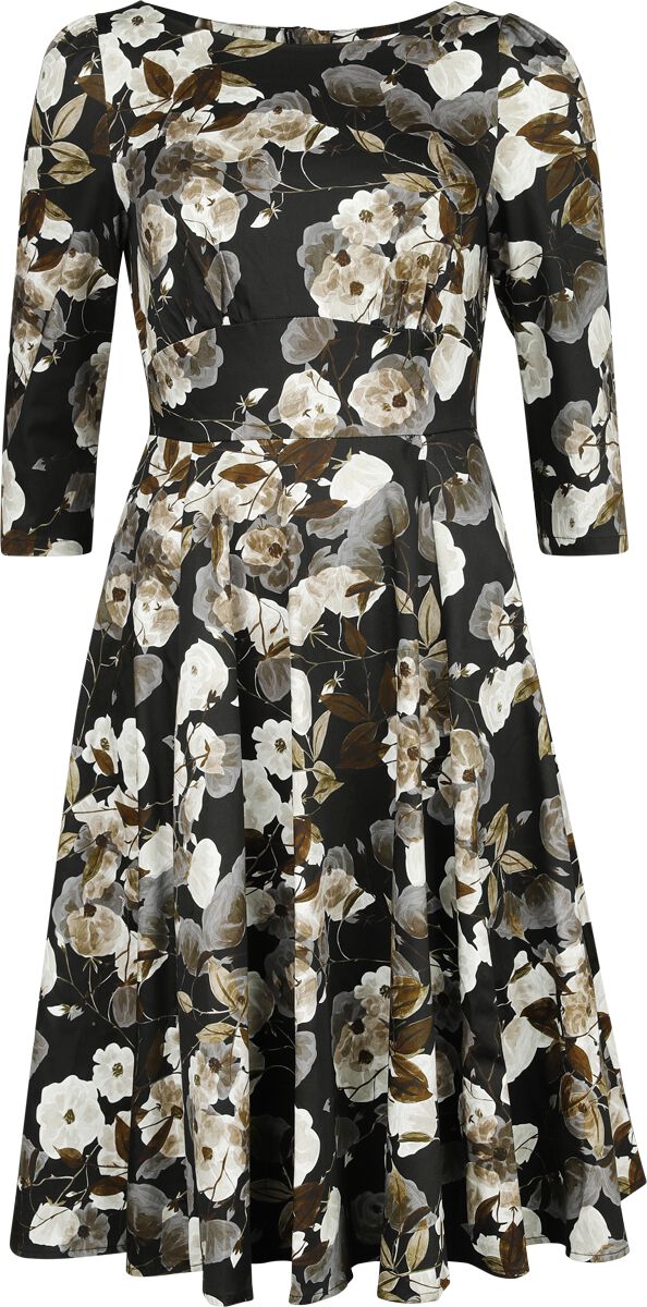 H&R London - Rockabilly Kleid knielang - XS bis 4XL - für Damen - Größe S - multicolor von H&R London
