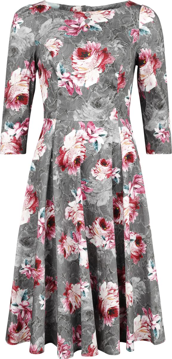 H&R London - Rockabilly Kleid knielang - XS bis 4XL - für Damen - Größe XL - multicolor von H&R London