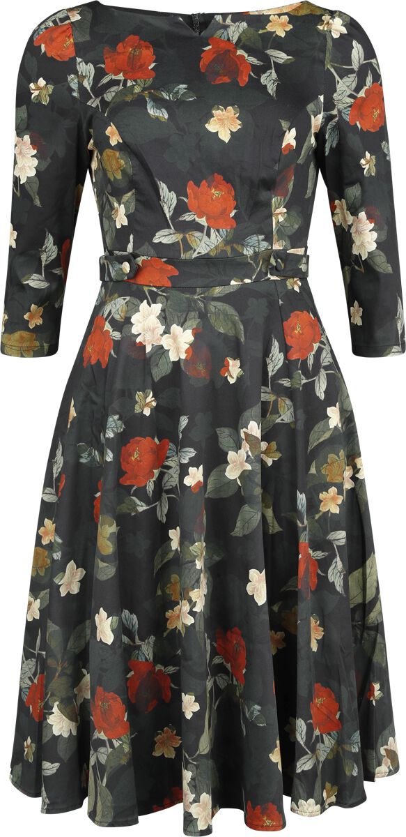 H&R London - Rockabilly Kleid knielang - XS bis 3XL - für Damen - Größe XS - multicolor von H&R London