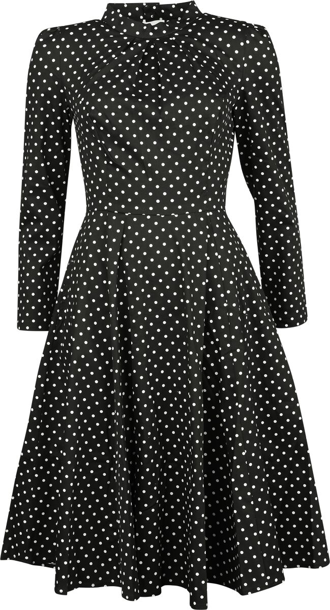 H&R London - Rockabilly Kleid knielang - XS bis 4XL - für Damen - Größe XS - schwarz von H&R London