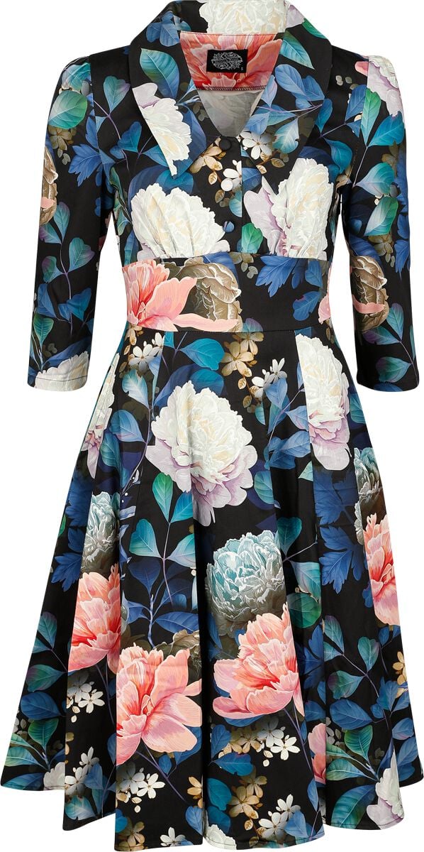H&R London - Rockabilly Kleid knielang - Seraphine Bloom Dress - XS bis XXL - für Damen - Größe XXL - multicolor von H&R London