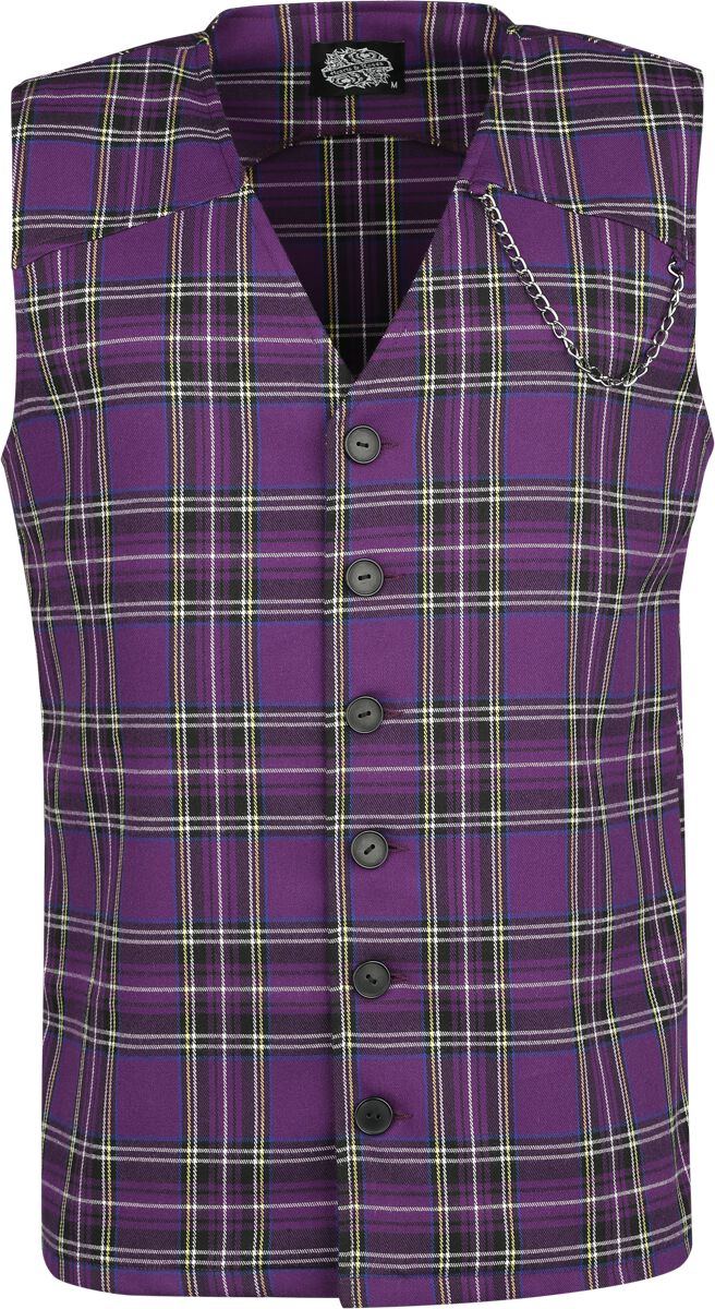 H&R London Weste - Purple Vest - S bis 4XL - für Männer - Größe M - lila von H&R London