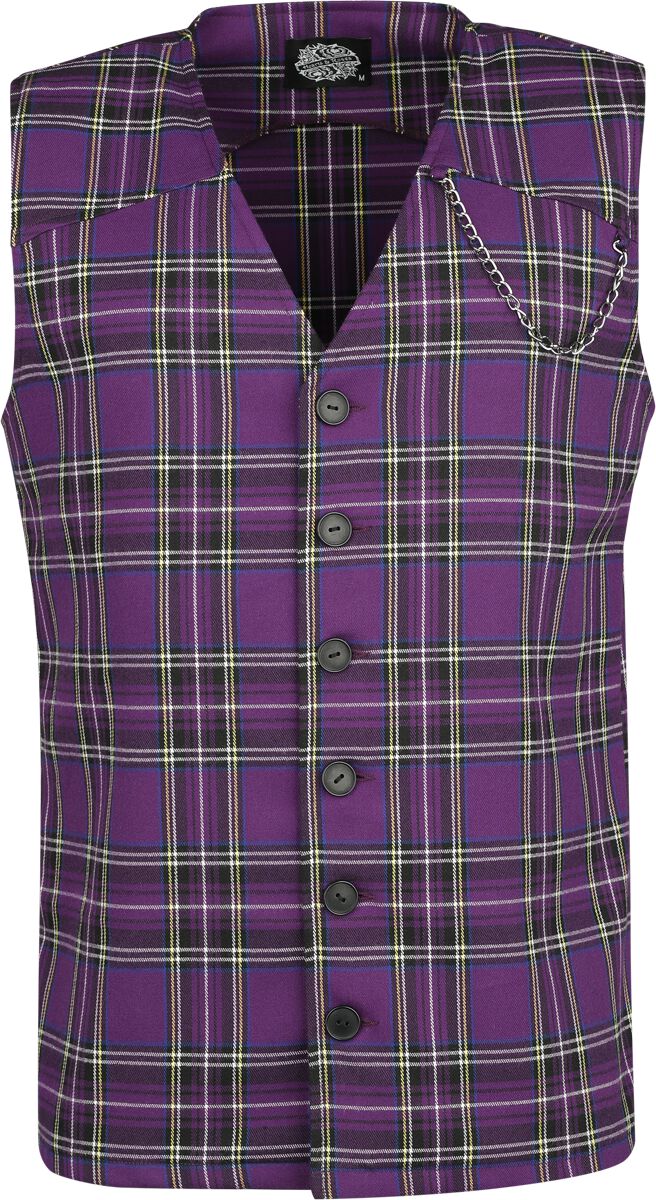 H&R London Weste - Purple Vest - S bis 3XL - für Männer - Größe XXL - lila von H&R London