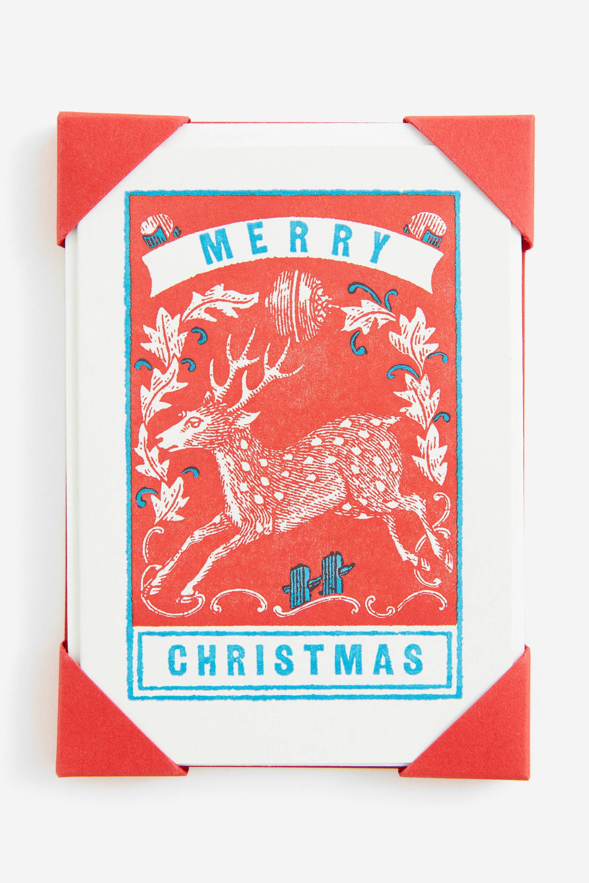 H&m Home 5er-Pack Grußkarten mit Umschlag Rot/Merry Christmas, Geschenkkarte in Größe 12.5x8.8 cm. Farbe: Red/merry christmas von H&m Home