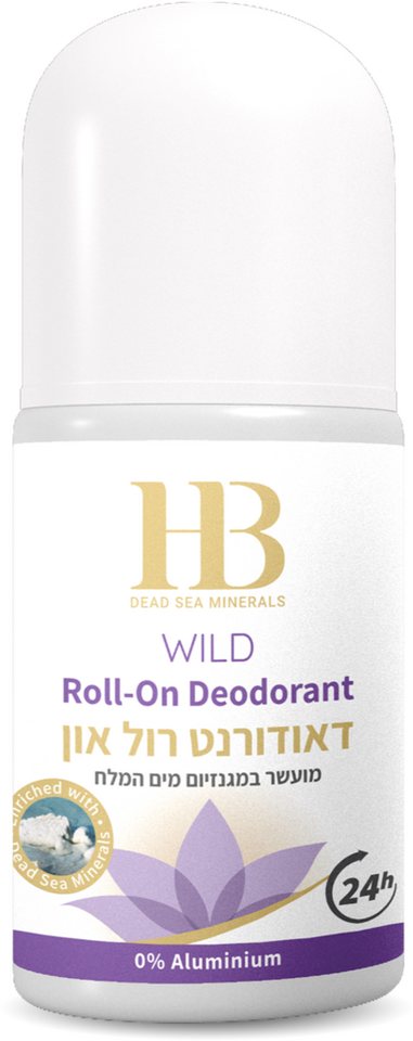 H.B. Dead Sea Minerals Deo-Roller Health&Beauty Deo Roll-On Frauen Wild Purple Totes Meer 75 ml, Mit Totes-Meer-Magnesium, Ohne Aluminium & Alkohol, Aloe Vera, Kamille von H.B. Dead Sea Minerals