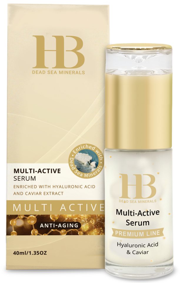 H.B. Dead Sea Minerals Gesichtsserum Health&Beauty Multi-Active Anti-Aging Gesichtsserum mit Hyaluron 40ml von H.B. Dead Sea Minerals