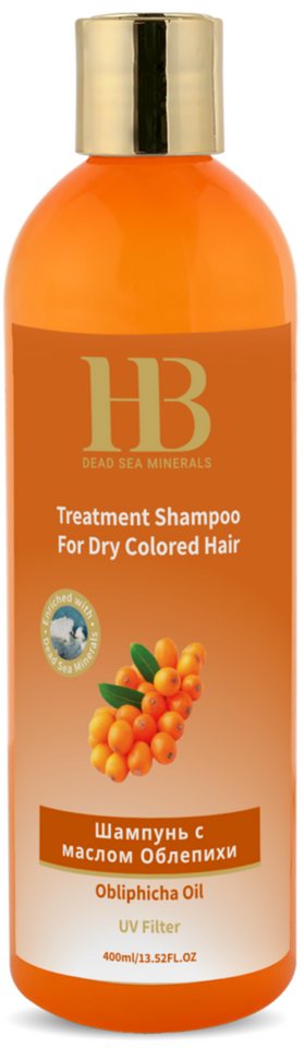 H.B. Dead Sea Minerals Haarshampoo Health&Beauty Obliphicha Behandlungsshampoo Totes Meer 400 ml, Mit Totes-Meer-Mineralien, Hoher Anteil an Sanddornöl, U.V.-Filter von H.B. Dead Sea Minerals