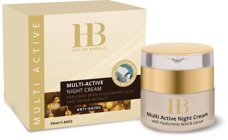 H.B. Dead Sea Minerals Nachtcreme Health&Beauty Multi-Active Nachtcreme Anti-Aging Pflege 50ml von H.B. Dead Sea Minerals