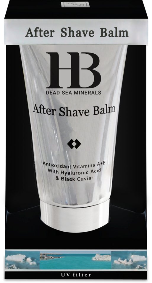 H.B. Dead Sea Minerals Rasiercreme Health&Beauty Aftershave Balsam mit Schwarzem Kaviar 150 ml, Mit Totes-Meer-Mineralien, Hyaluronsäure, Schwarzem Kaviar von H.B. Dead Sea Minerals