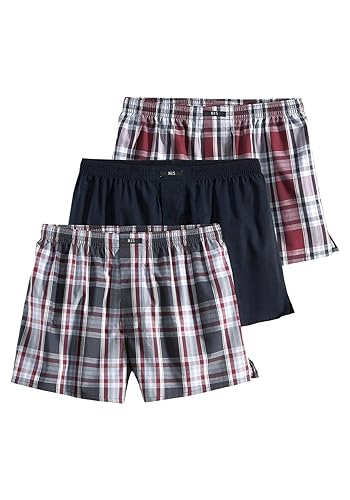 H.I.S Herren Webboxer Boxershorts 3er Pack (XL, Bordeaux Mix) von H.I.S LM