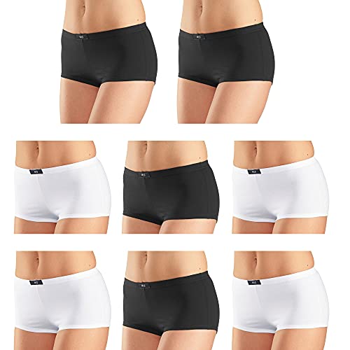 HIS Damen Pantys | 8 Stück | Unterhosen H.I.S Hipster Slips | auch große Größen (42, 4 x schwarz | 4 x weiß) von H.I.S LM