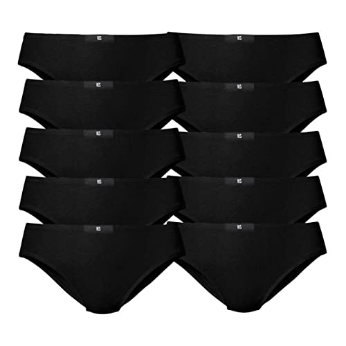 HIS Damen Slips H.I.S | auch große Größen | 10 Stück (10 x schwarz, 46) von H.I.S LM
