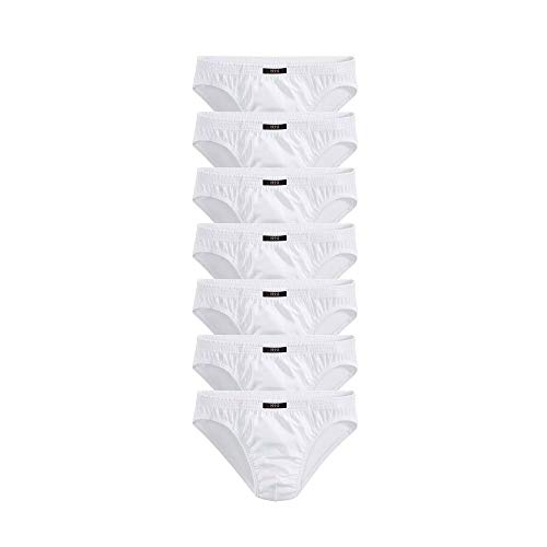 H.I.S, 7er Pack Herren Slips, Wochenration, Unterhosen, Baumwolle, in Dose (6 (L), weiß) von H.I.S