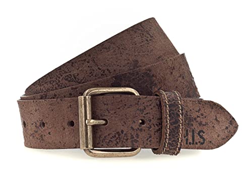 H.I.S 35mm Leather Belt W110 Dark Brown - kürzbar von H.I.S