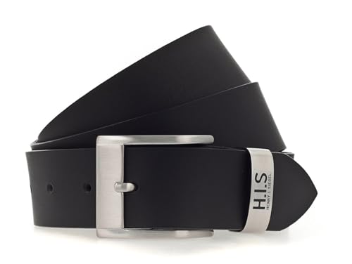 H.I.S 40mm Leather Belt W110 Black - kürzbar von H.I.S