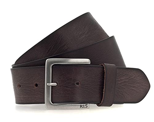 H.I.S 45mm Leather Belt W100 Dark Brown - kürzbar von H.I.S