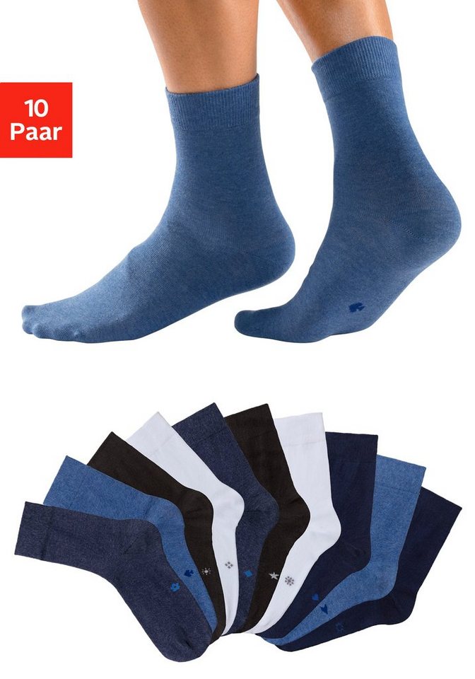 H.I.S Basicsocken (Set, 10-Paar) mit eingestrickten Symbolen von H.I.S