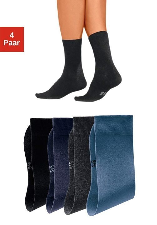 H.I.S Basicsocken (4-Paar) mit hohem Baumwollanteil von H.I.S