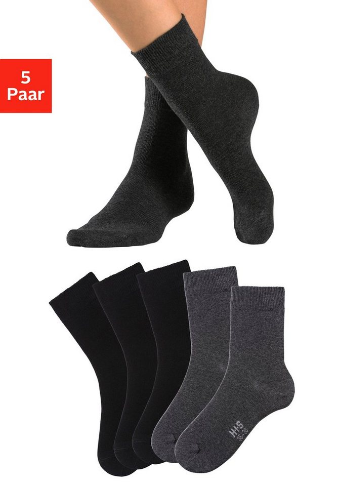 H.I.S Basicsocken (Packung, 5-Paar) mit besonders weichem Bündchen von H.I.S