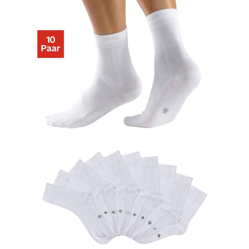 H.I.S Basicsocken Damen 10x weiß Gr.43-46 von H.I.S