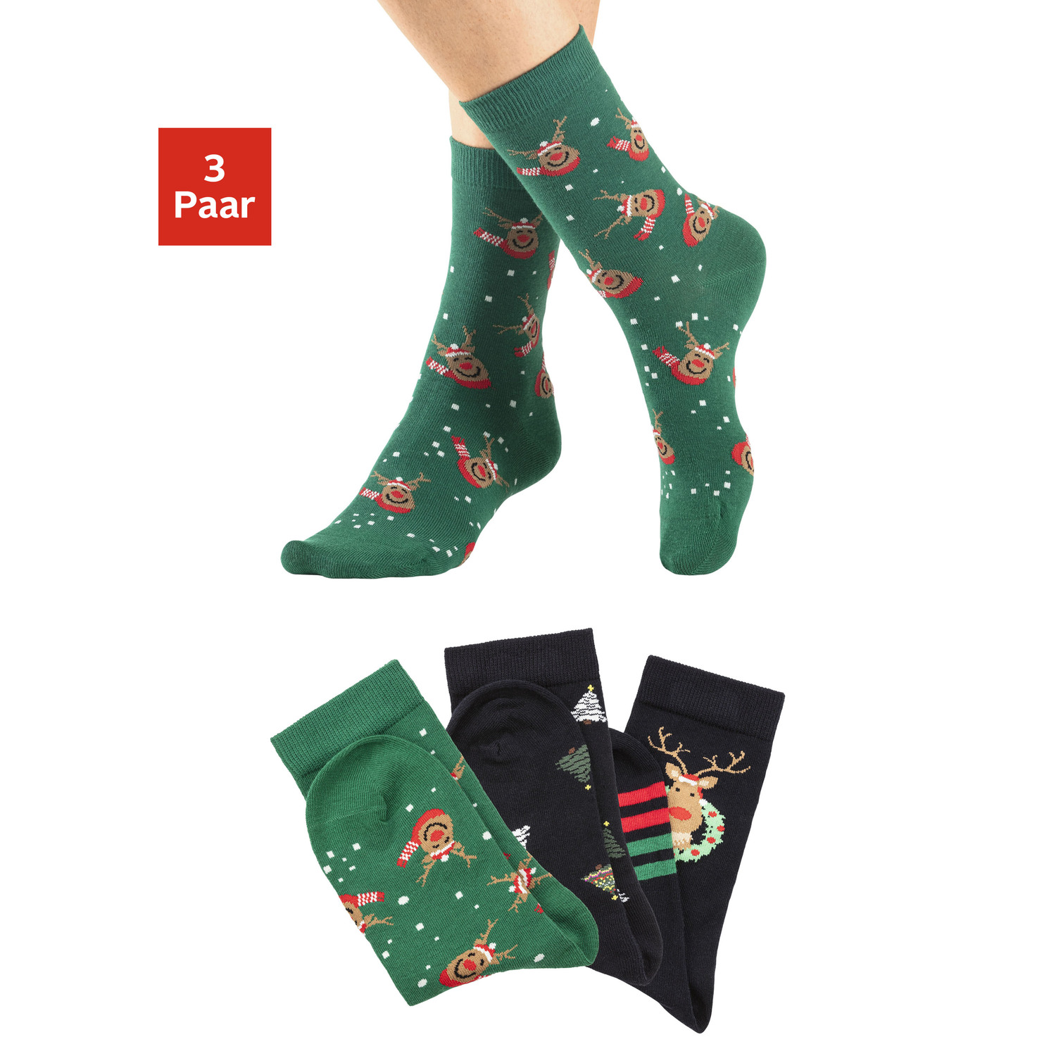H.I.S Basicsocken Damen 1x grün, 2x schwarz Gr.39-42 H.I.S Basicsocken Damen 1x grün, 2x schwarz Gr.39-42 von H.I.S