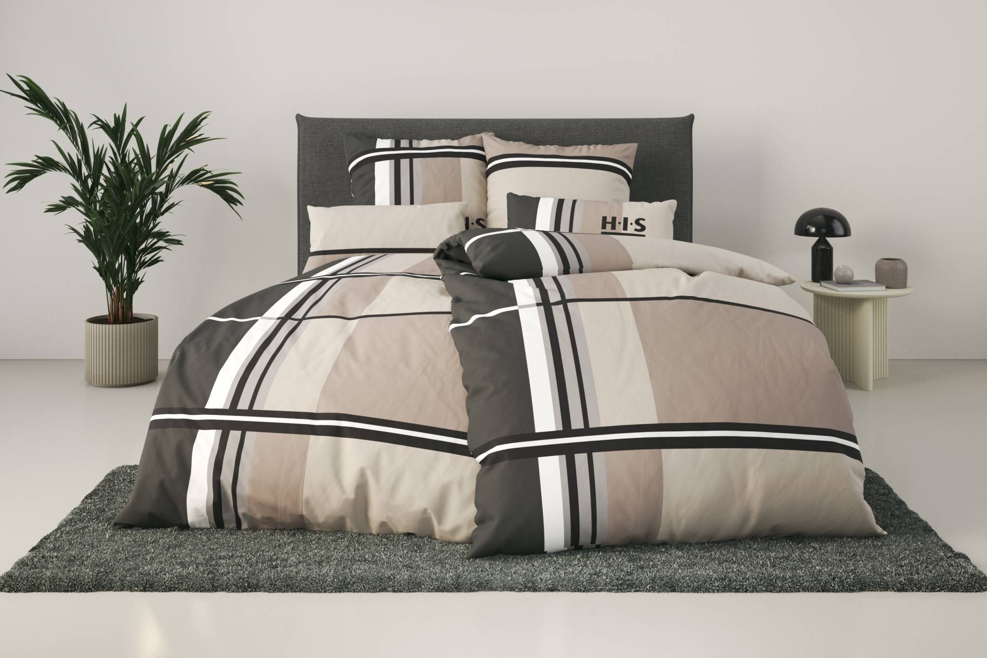 H.I.S Bettwäsche "Cassia" 2 Stk. tlg. in sportlichem Karo Design,Bettwäsche aus Baumwolle,ab Gr. 135x200 cm von H.I.S