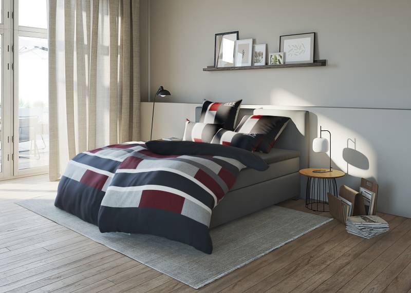 H.I.S Bettwäsche "Etienne in Gr. 135x200 oder 155x220 cm" 2 Stk. tlg. Bettwäsche aus Baumwolle, zeitlose Bettwäsche mit Streifen-Design von H.I.S