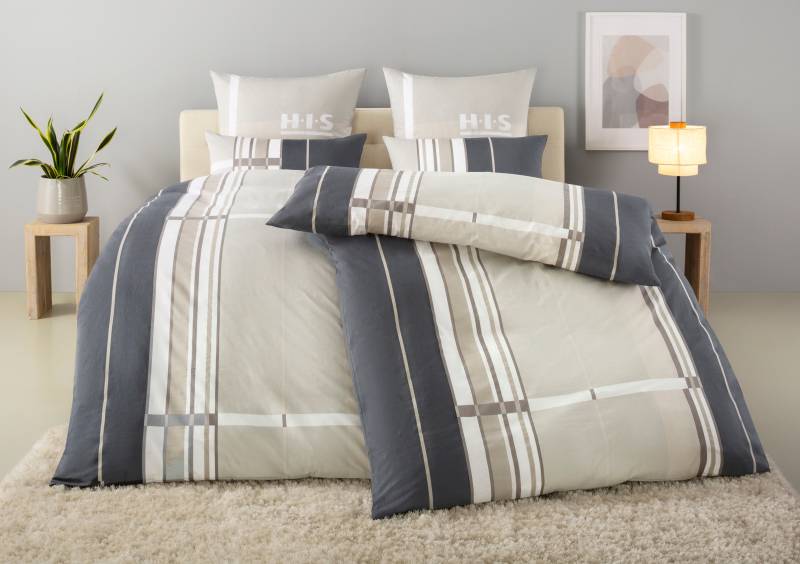 H.I.S Bettwäsche "Golfi in Gr. 135x200 oder 155x220 cm" 2 Stk. tlg. Bettwäsche aus Baumwolle, sportliche Bettwäsche mit Streifen von H.I.S