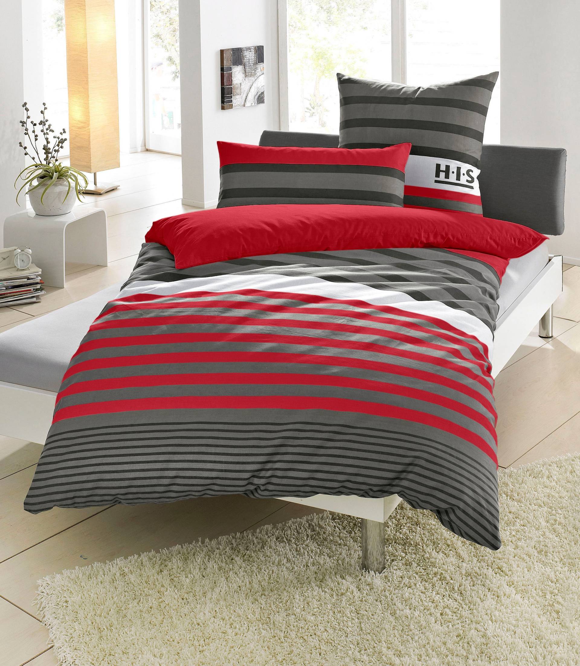 H.I.S Bettwäsche "Majoran", im Streifen Design, 100% Baumwolle, Bettwäsche in Größe 135x200, 155x220 und 200x200 cm, Bettwäsche-Set in Linon oder Biber-Qualität. Mit Knöpfen H.I.S Bettwäsche "Majoran", im Streifen Design, 100% Baumwolle, Bettwäsche in Größe 135x200, 155x220 und 200x200 cm, Bettwäsche-Set in Linon oder Biber-Qualität. Mit Knöpfen von H.I.S