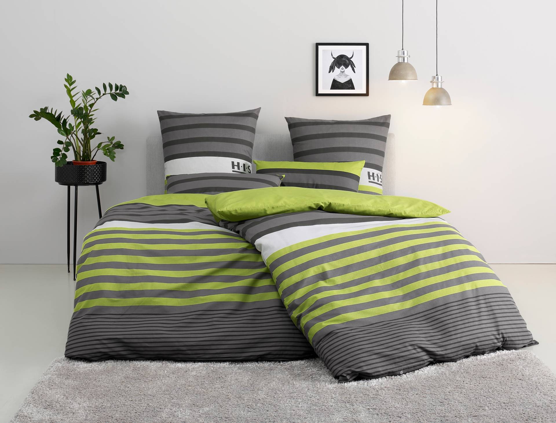 H.I.S Bettwäsche "Majoran" 2 tlg. gestreifte Bettwäsche in verschiedenen Qualitäten von H.I.S