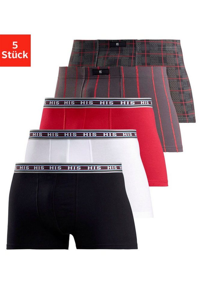 H.I.S Boxer Boxershorts für Herren (Packung, 5-St) aus Baumwoll-Stretch von H.I.S