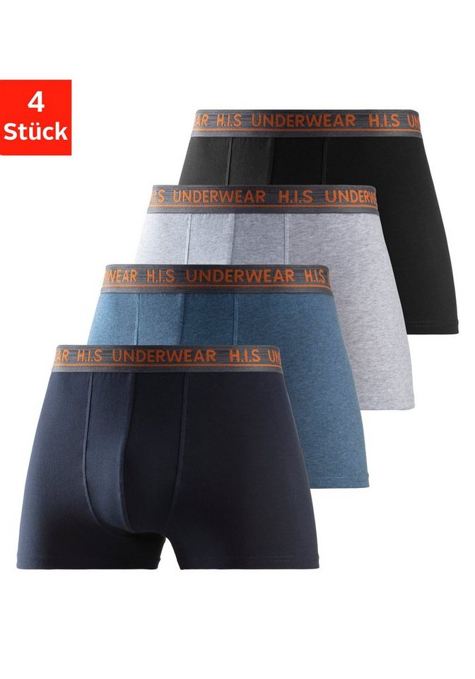 H.I.S Boxer Boxershorts für Herren (Packung, 4-St) mit bequemem Stretchbündchen von H.I.S