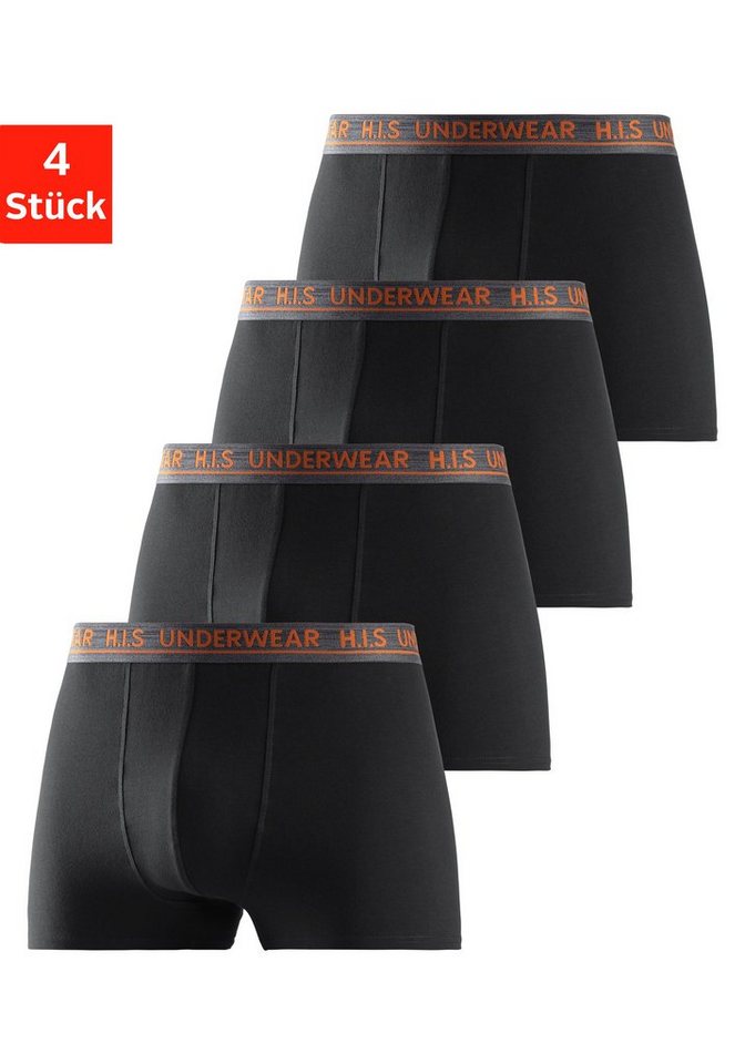 H.I.S Boxer Boxershorts für Herren (Packung, 4-St) mit bequemem Stretchbündchen von H.I.S