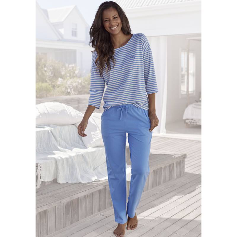 H.I.S Damen Pyjama blau Gr.44/46 von H.I.S