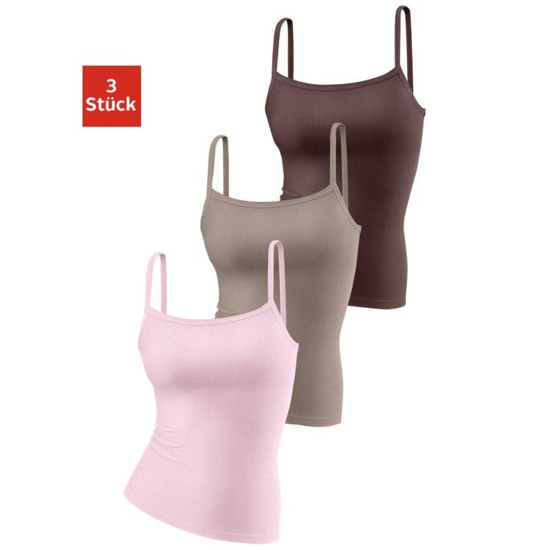 H.I.S Spaghettitop Damen rosa, taupe, braun Gr.36/38 von H.I.S