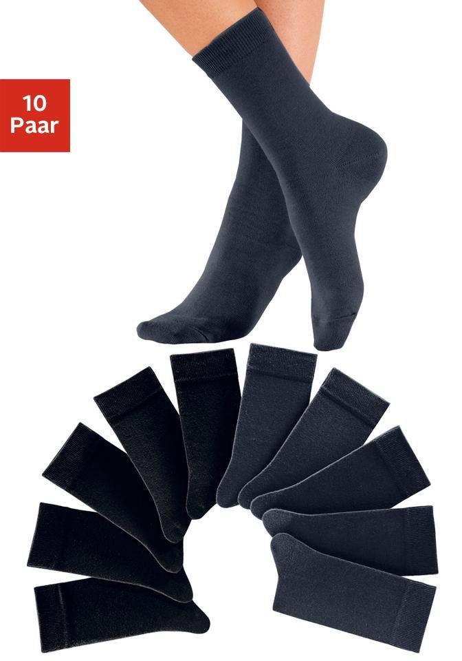 H.I.S Freizeitsocken (Packung, 10-Paar) mit weichen Rippbündchen von H.I.S