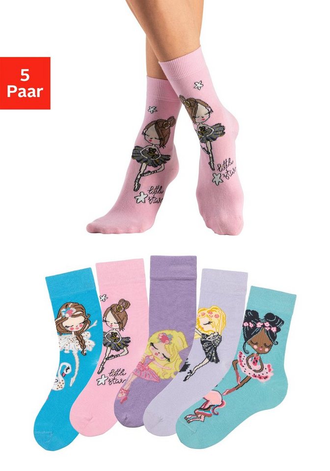 H.I.S Freizeitsocken (5-Paar) mit Ballett Motive von H.I.S