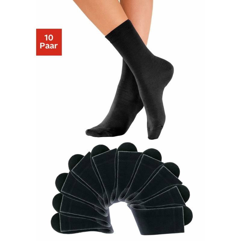 H.I.S Freizeitsocken Damen 10x schwarz Gr.39-42 von H.I.S