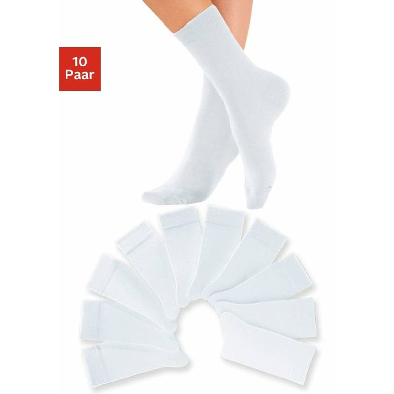 H.I.S Freizeitsocken Damen 10x weiß Gr.43-46 von H.I.S