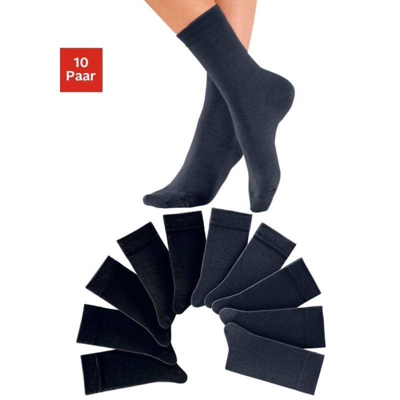 H.I.S Freizeitsocken Damen 5x schwarz, 5x marine Gr.43-46 von H.I.S