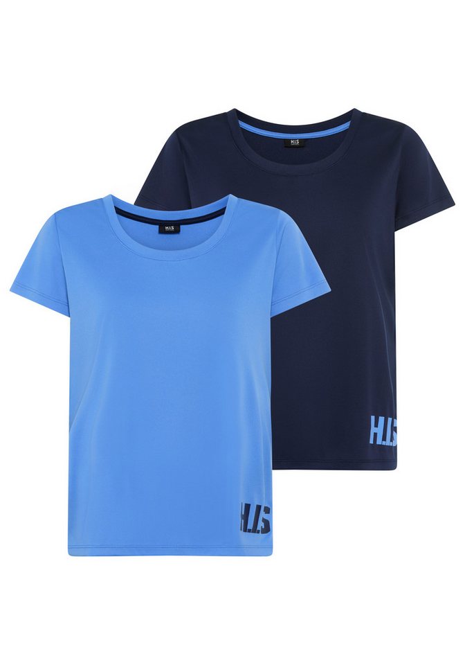 H.I.S Funktionsshirt (Spar-Set, 2er-Pack) figurbetonter Schnitt, sportlicher Look, mit trendigem Logodruck von H.I.S