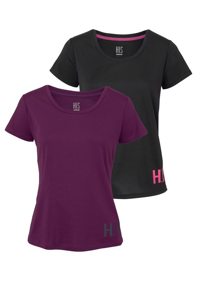H.I.S Funktionsshirt (Spar-Set, 2er-Pack) figurbetonter Schnitt, sportlicher Look, mit trendigem Logodruck von H.I.S