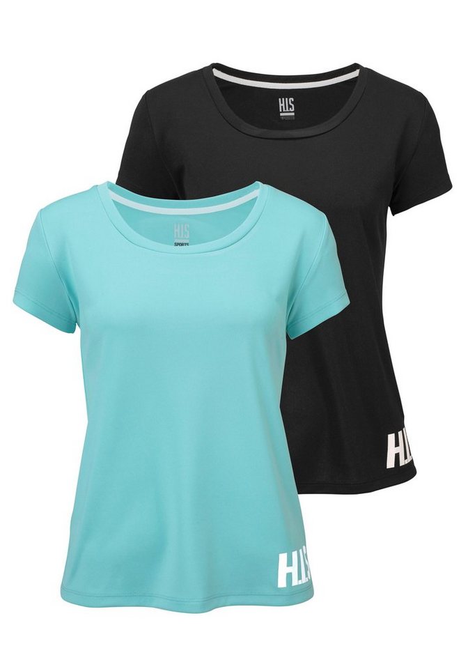 H.I.S Funktionsshirt (Spar-Set, 2er-Pack) figurbetonter Schnitt, sportlicher Look, mit trendigem Logodruck von H.I.S