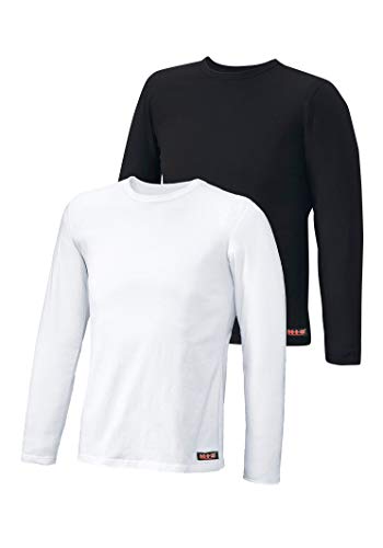 H.I.S Herren Unterhemd weiß XL Langarmshirt mit Rundhalsausschnitt Slim fit von H.I.S
