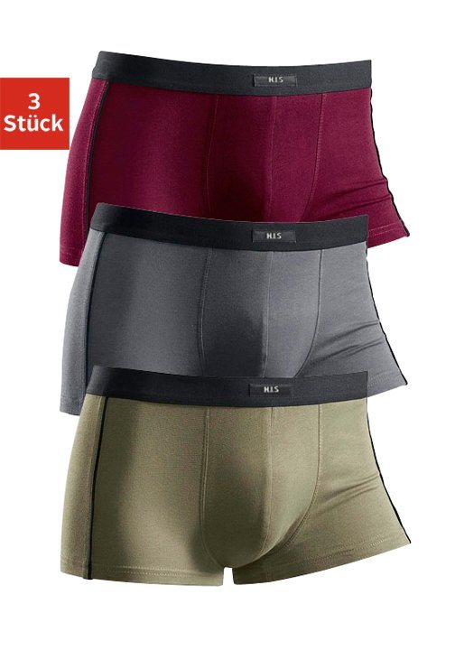 H.I.S Boxershorts (Packung, 3-St) in Hipster-Form mit schmalen Piping von H.I.S