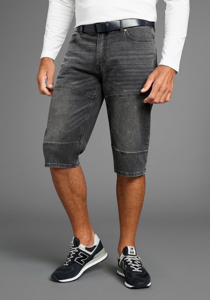 H.I.S Jeansbermudas HANTZ (Set, 2-tlg., mit abnehmbarem Gürtel) gerader Beinschnitt, Used-Look mit Abriebeffekten von H.I.S