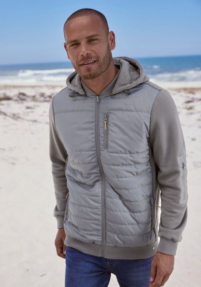 H.I.S Kapuzensweatjacke im vorderen Bereich gesteppt, mit abnehmbarer Kapuze von H.I.S